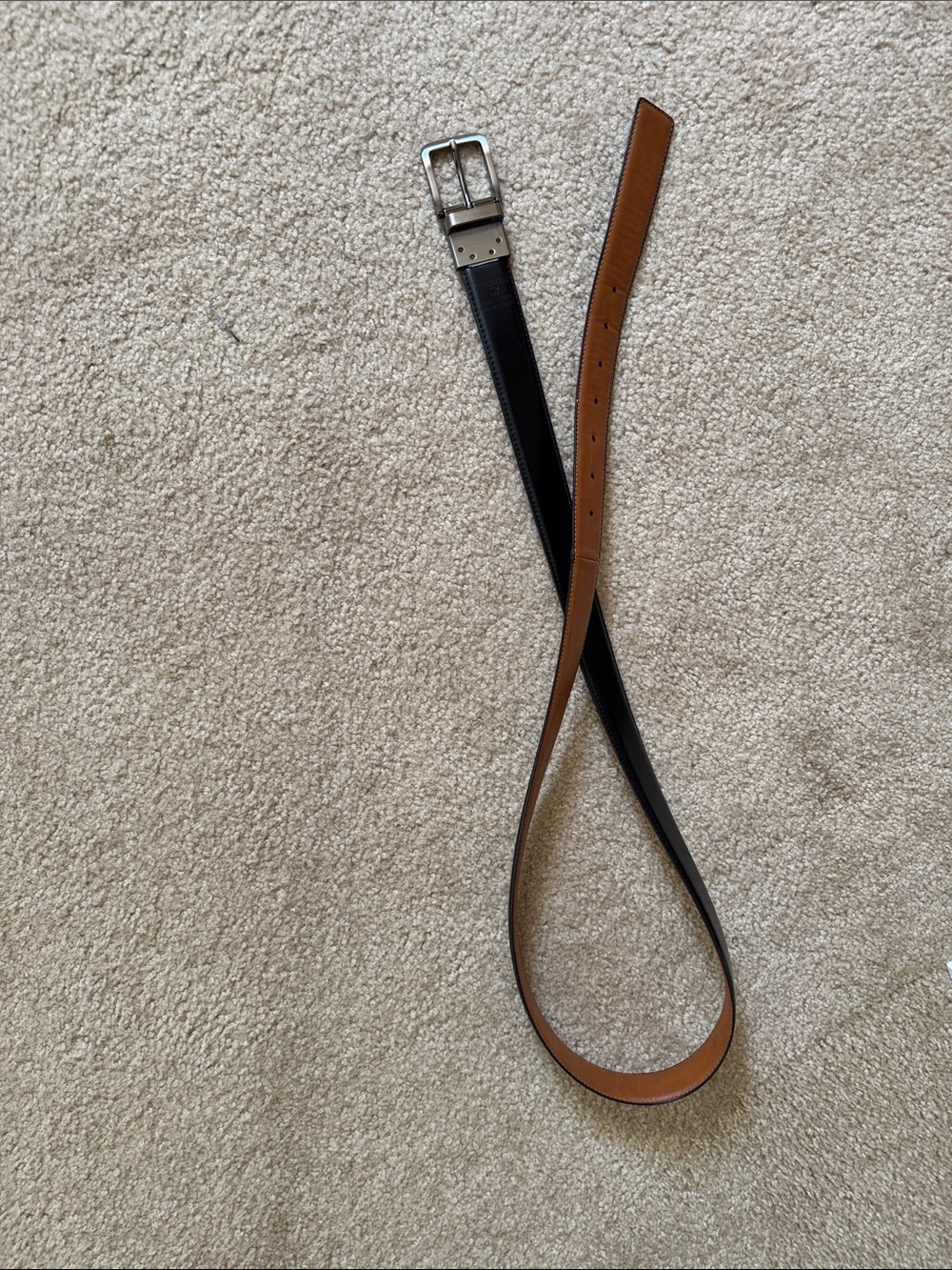 Reversible Black and Brown Leather Belt
